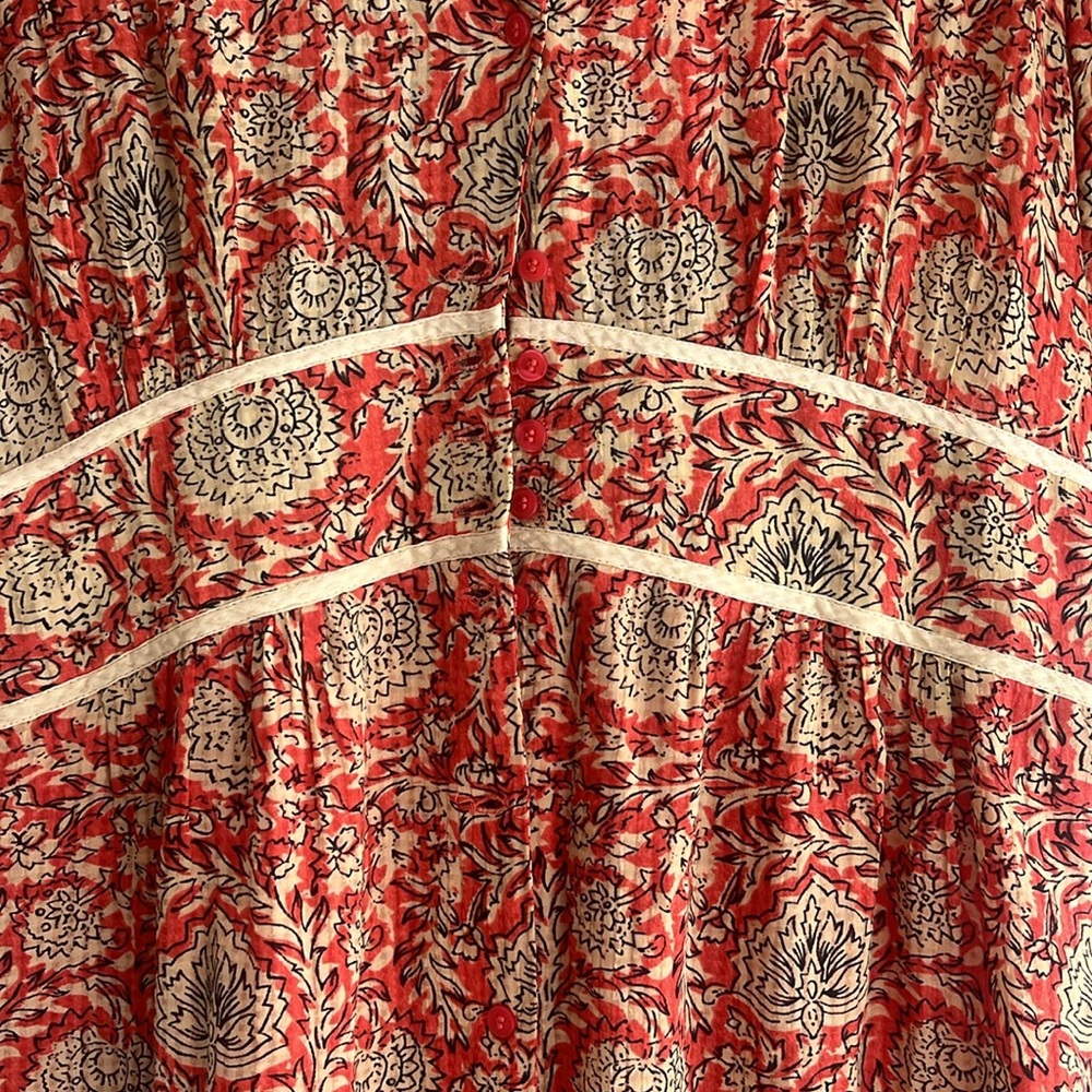 ba&sh Red and Gold Patterned Dress - Picture 4 of 14